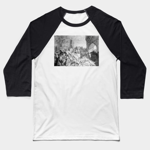 The Plague in Florence, Luigi Sabatelli 1348 Baseball T-Shirt by nickedenholm